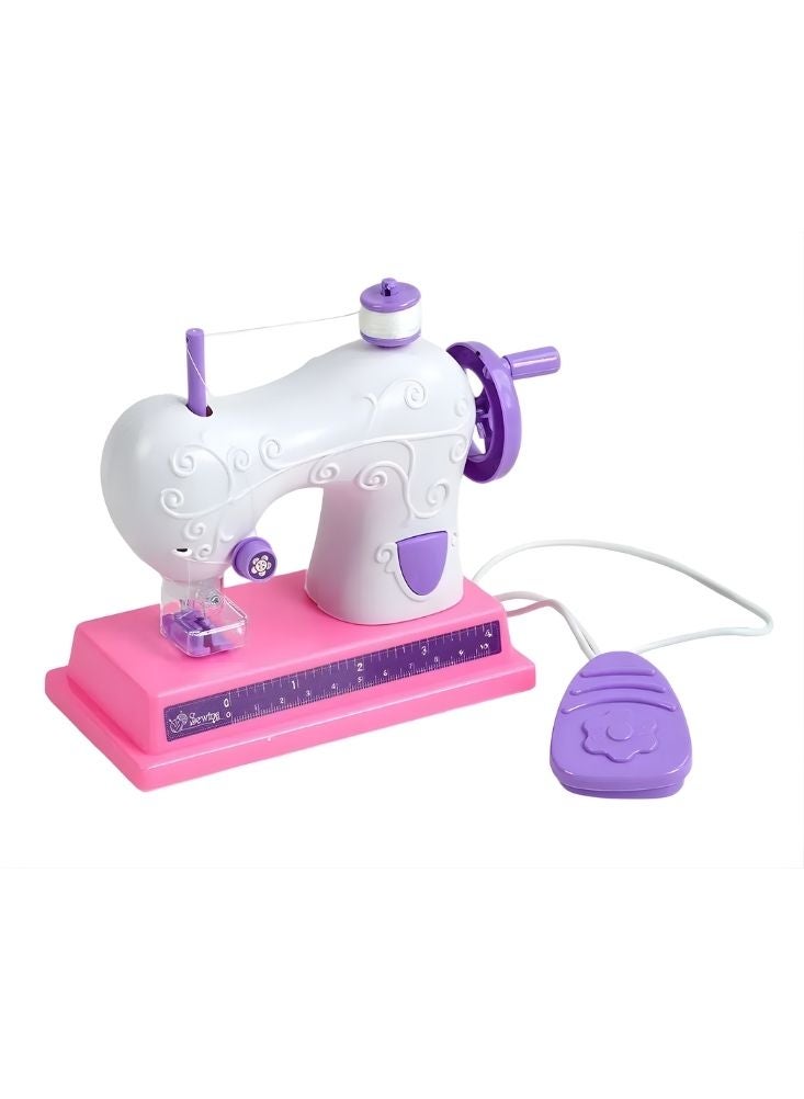 بريميم لعبة ماكينة خياطة للأطفال مع ملحقاتها - مجموعة لعب خياطة تظاهرية للبنات، لعبة تعليمية إبداعية للعب الأدوار - Image 3